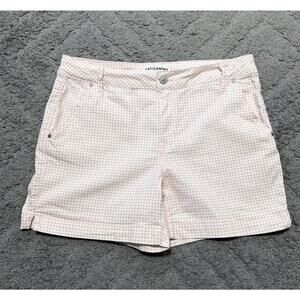 Womens Artisan NY Pink White Seersucker Shorts Size 12